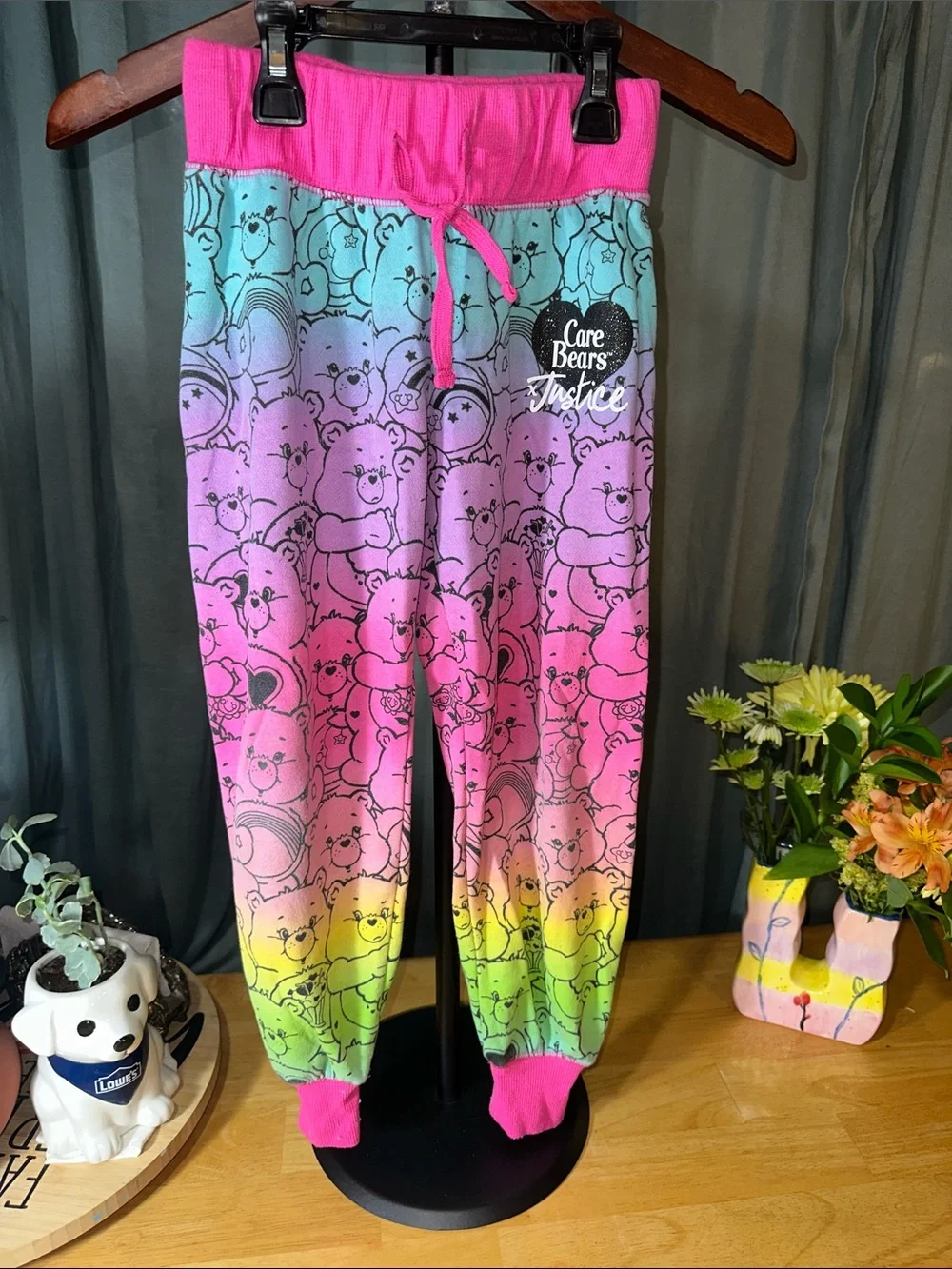 🎉Justice x Care Bears Girls' Ombre Rainbow Jogger Pajamas - Pink S(7/8) B313